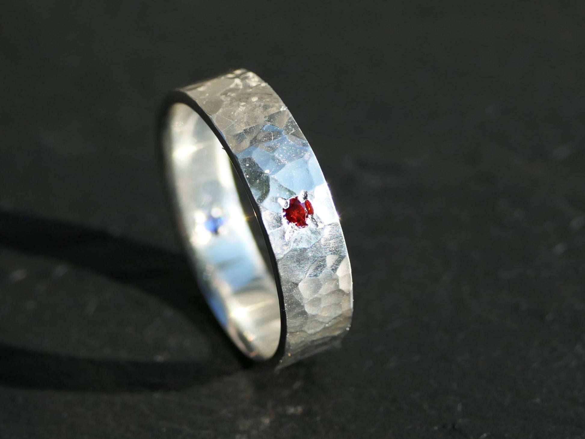 hidden gemstone ring birthstone ring silver