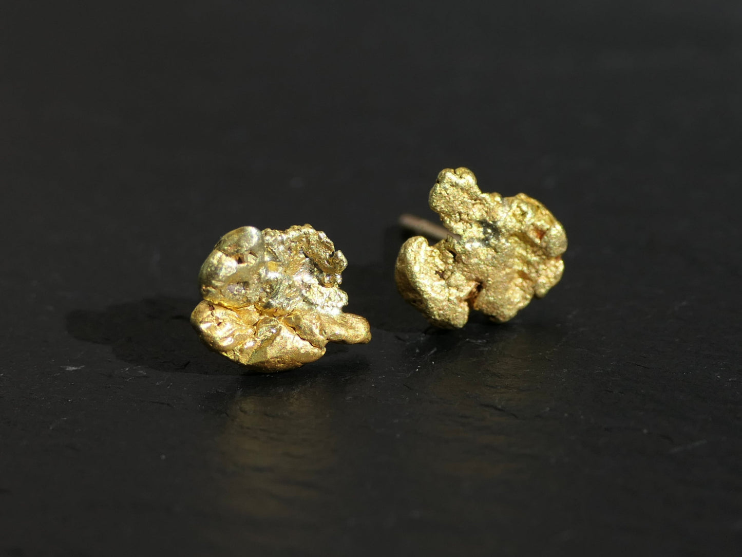 unique gold nugget earrings