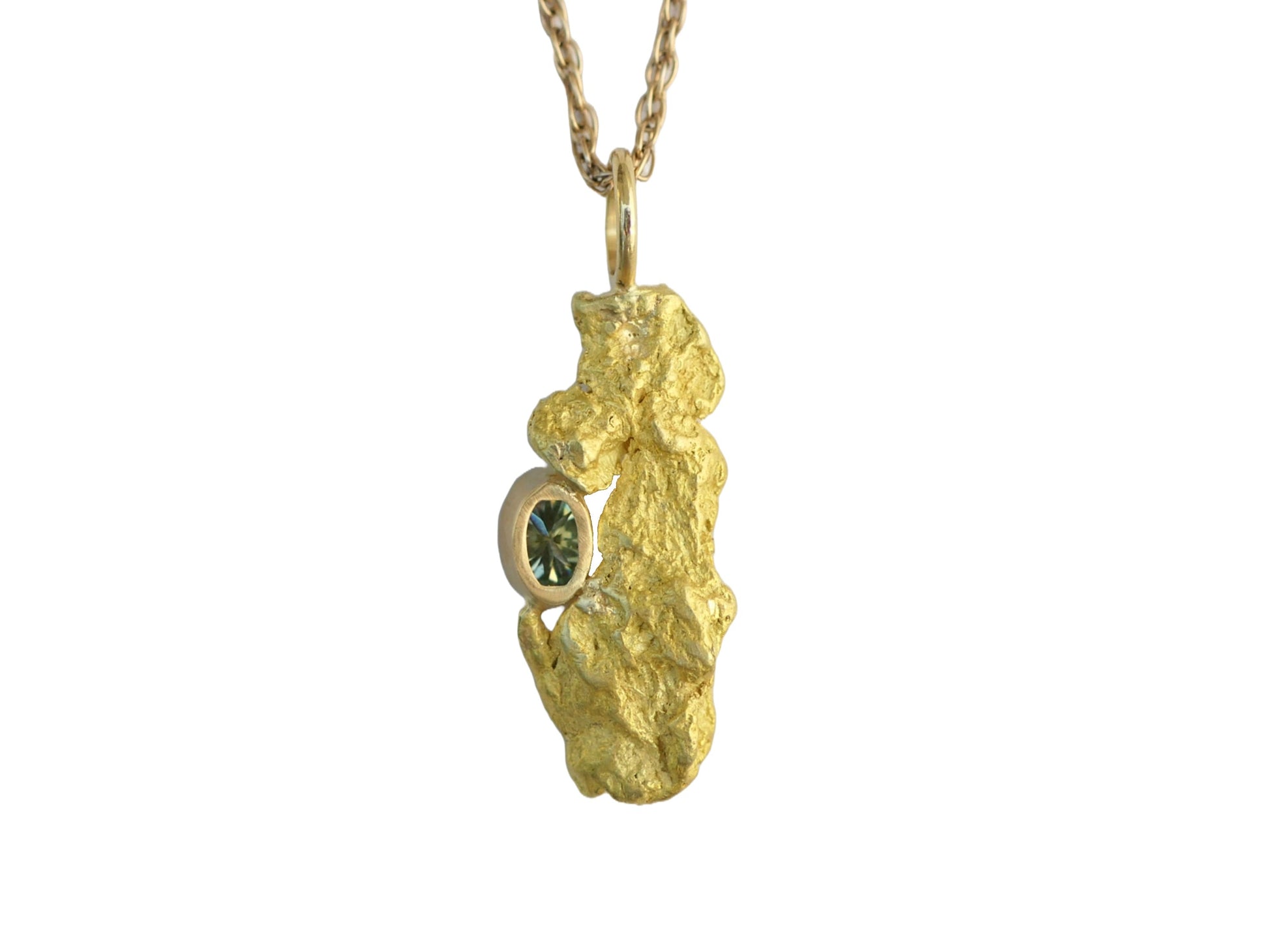 real natural gold nugget pendant