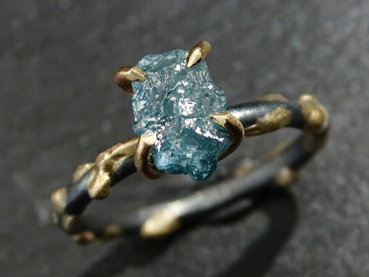 blue diamond engagement ring
