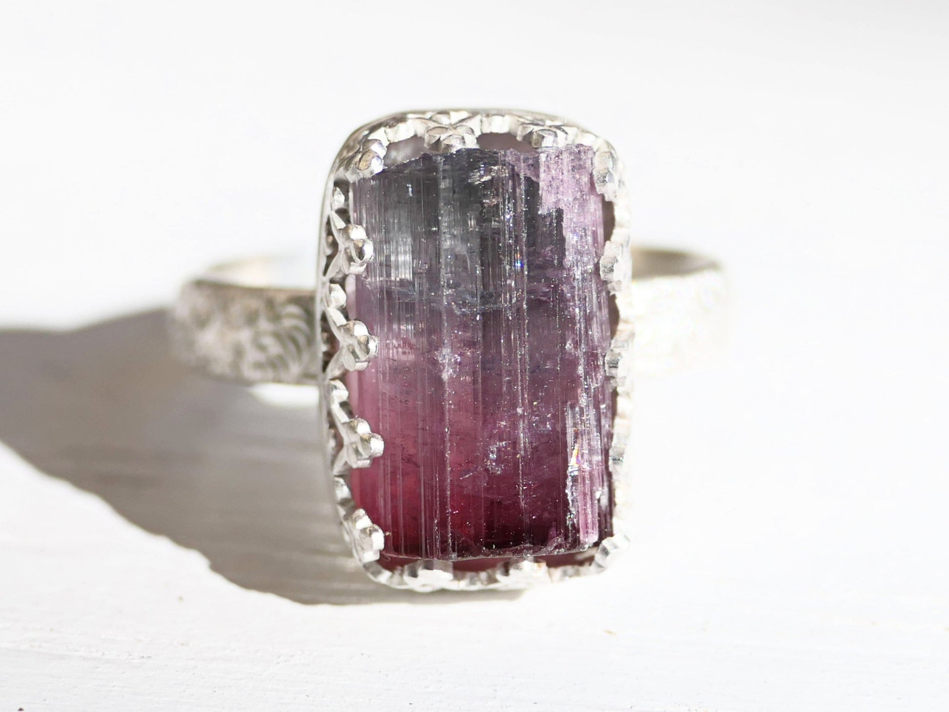 silver tourmaline ring