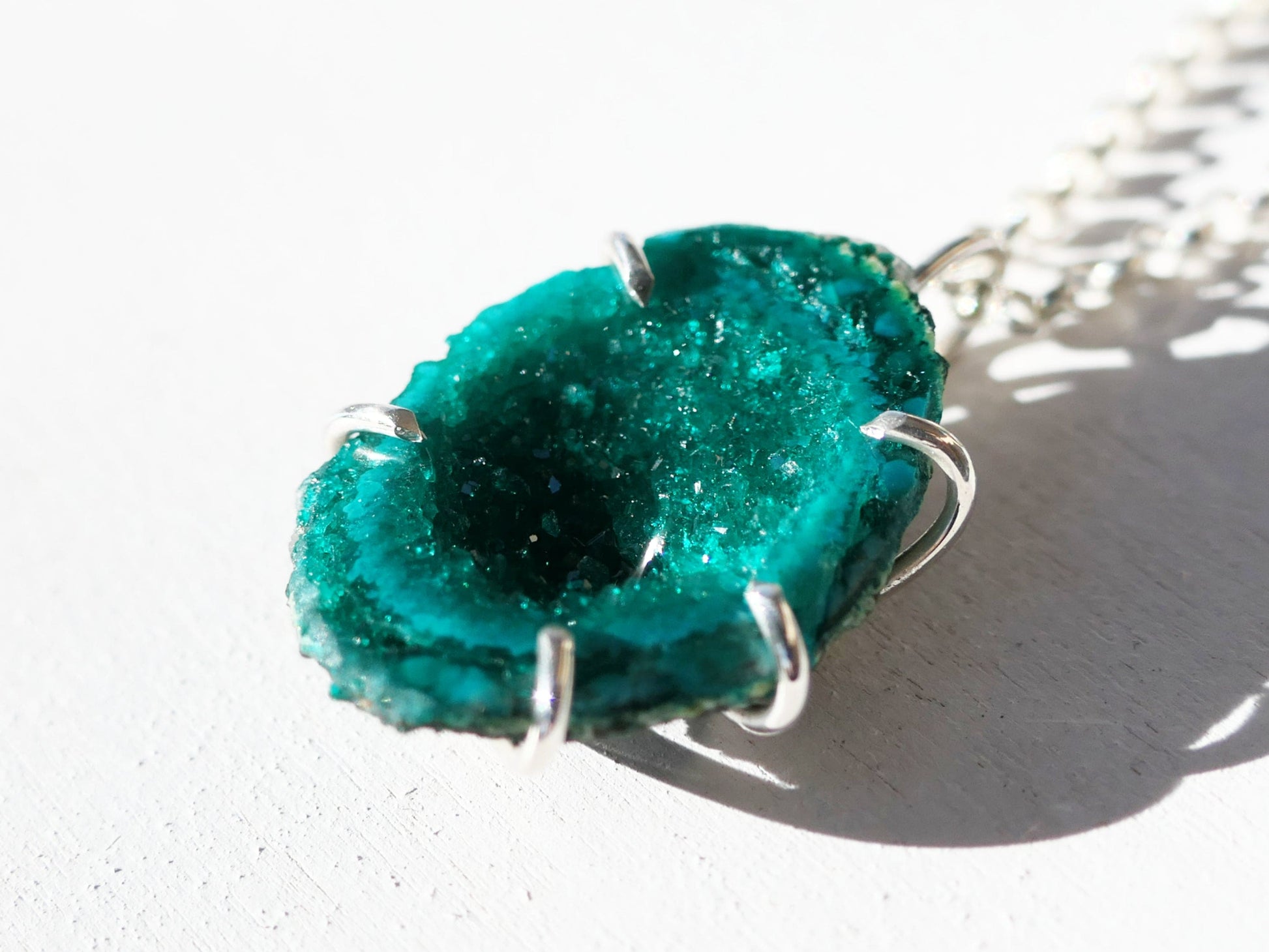 green dioptase crystal jewelry