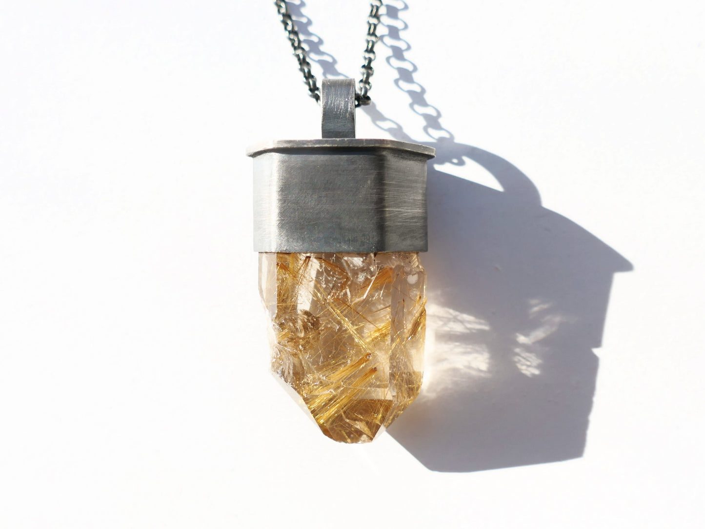 large Rutile quartz pendant