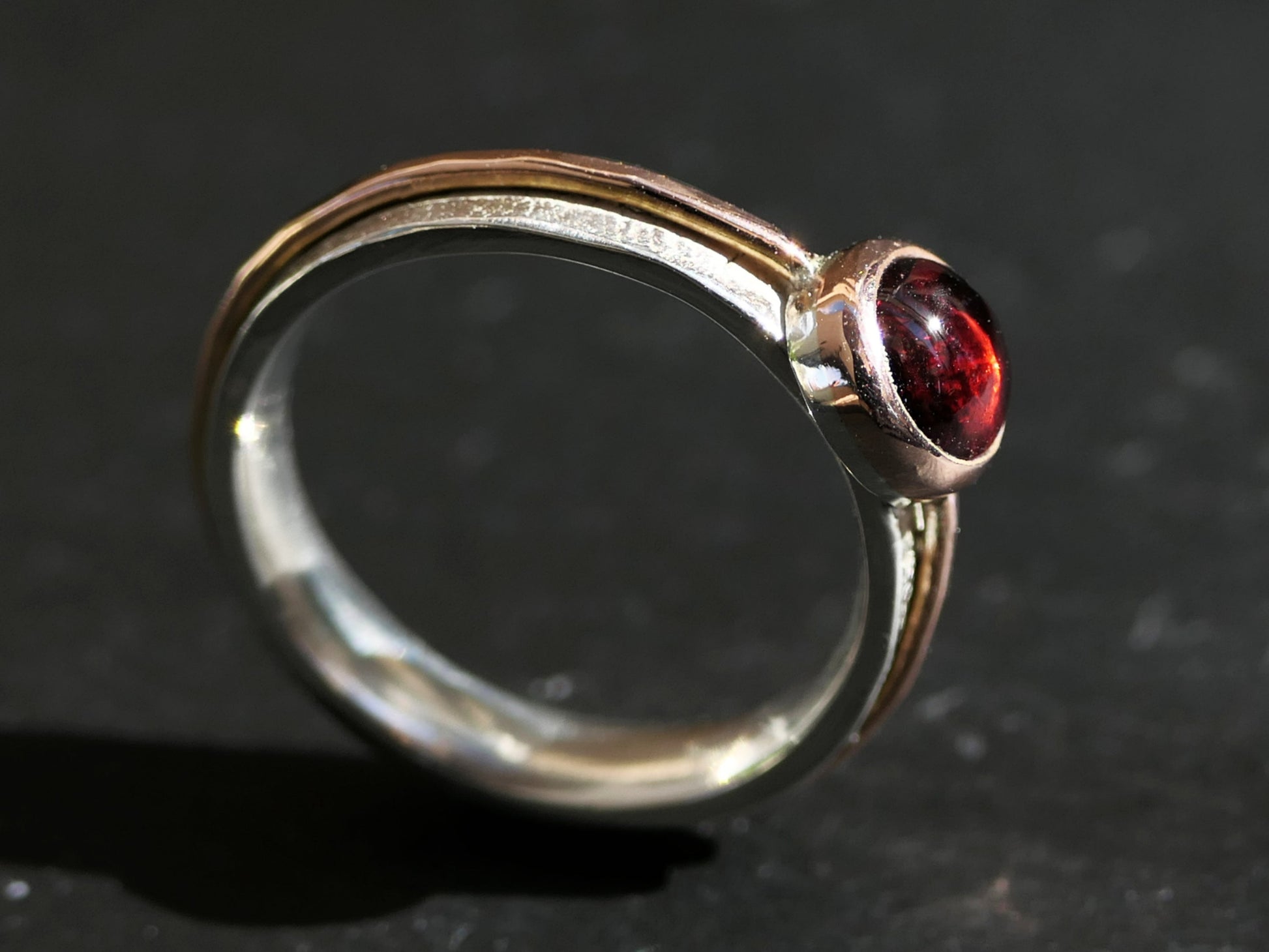 mixed metal garnet ring birthstone jewelry