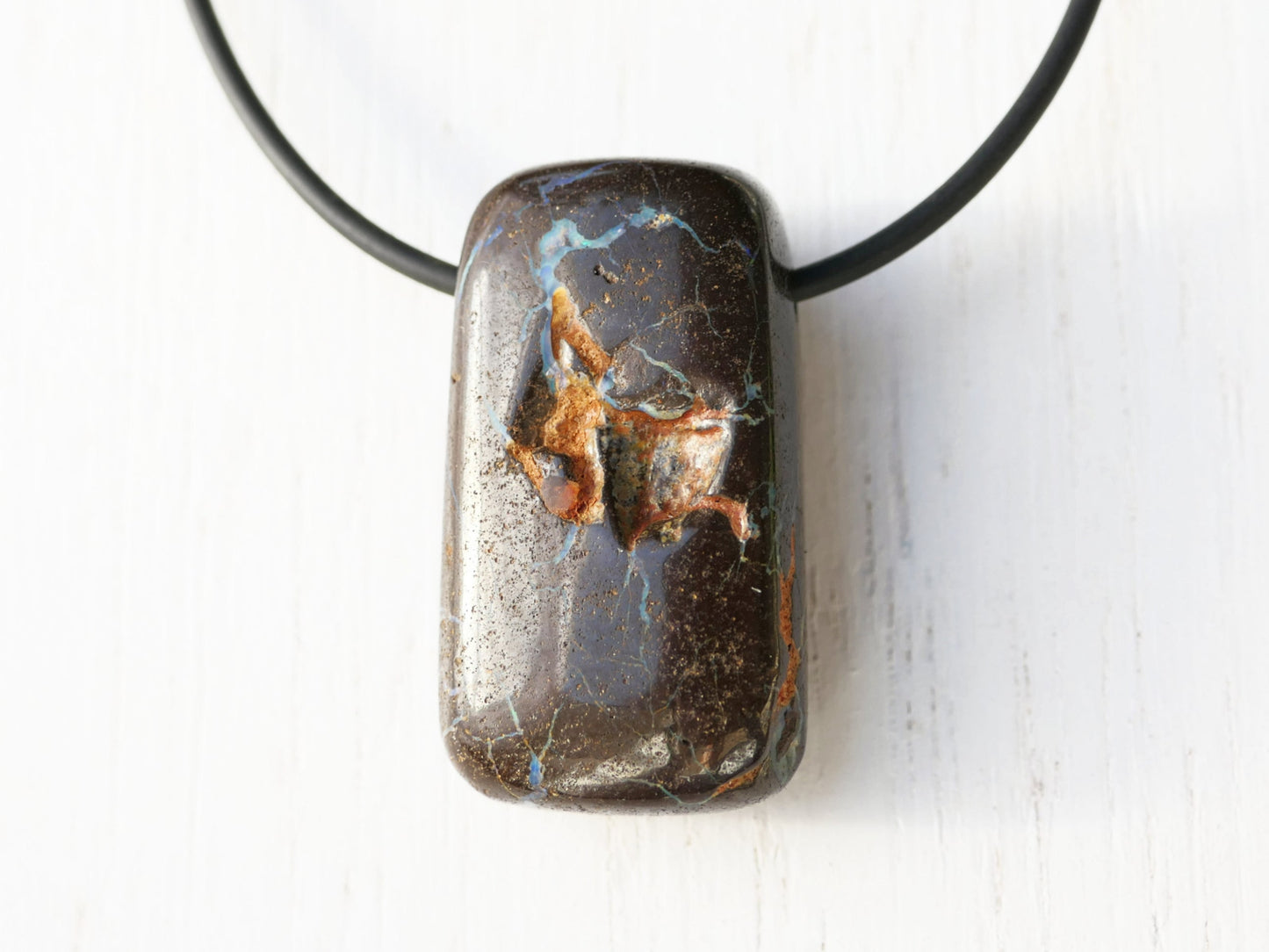 boulder opal pendant necklace