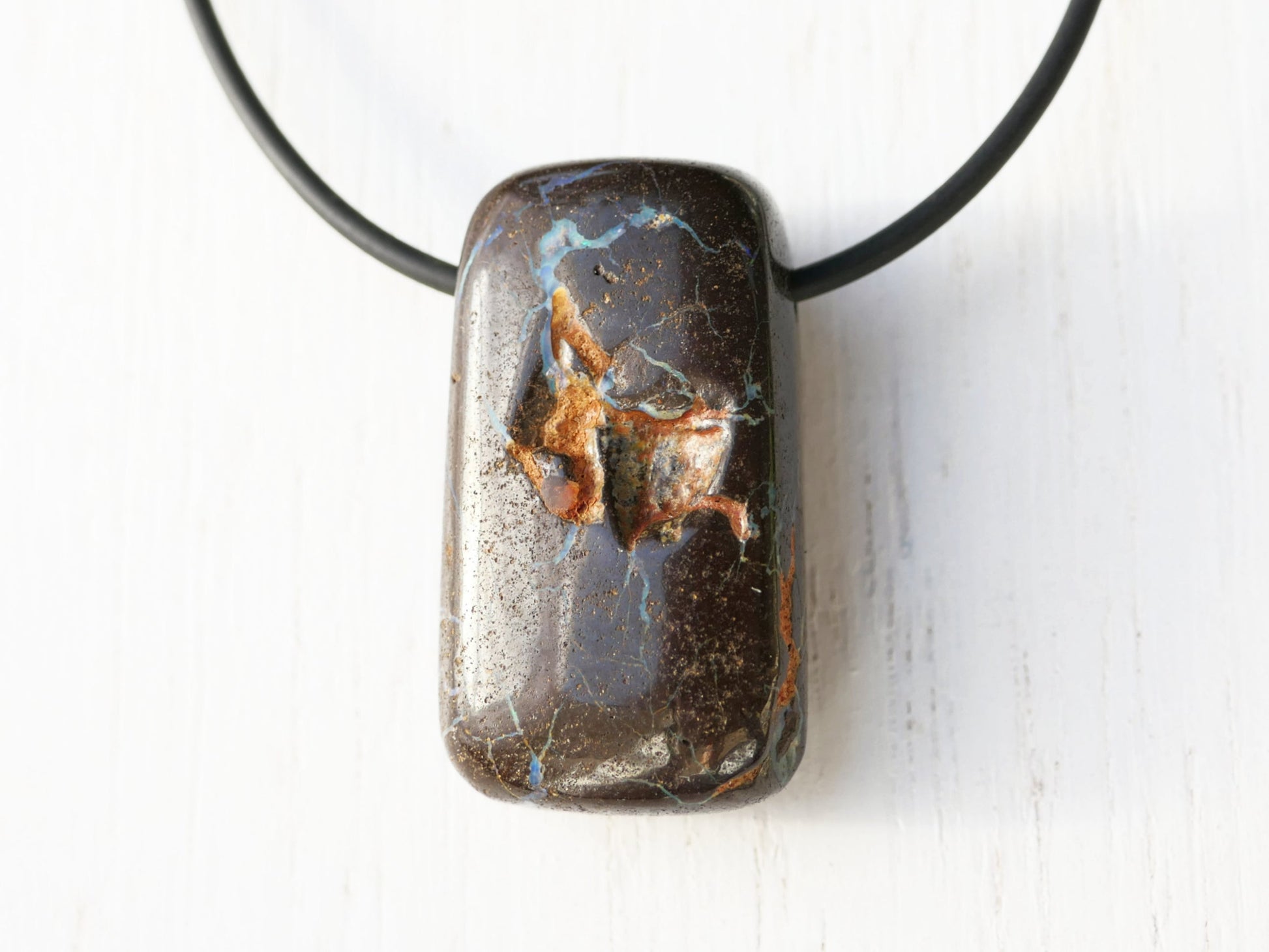 boulder opal pendant necklace