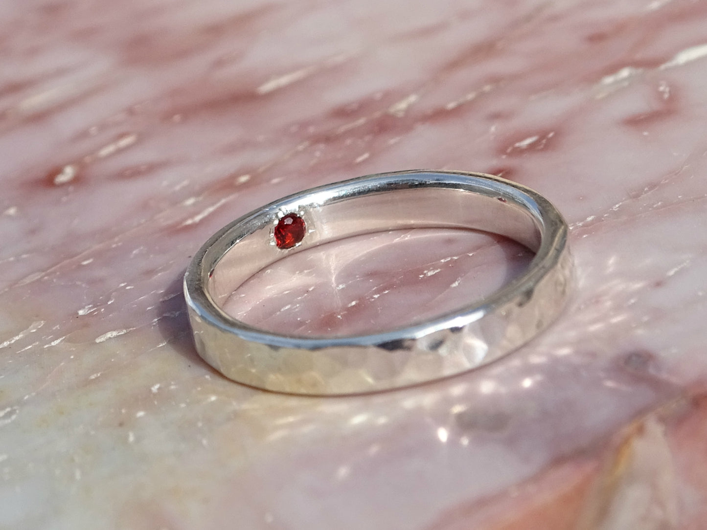 hidden gemstone sterling silver engagement ring