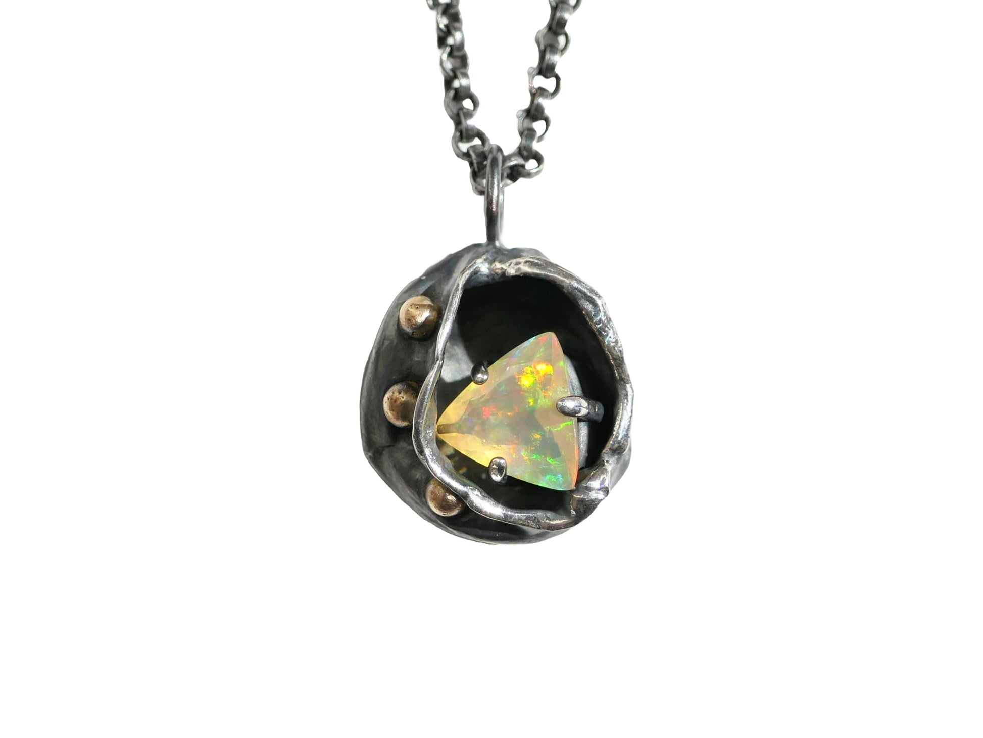 trillion opal pendant