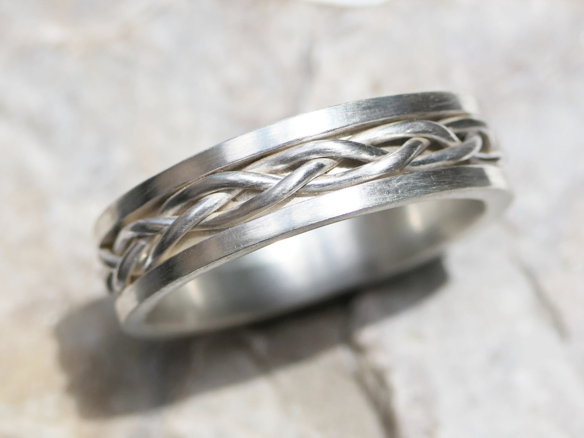 handmade braided wedding band