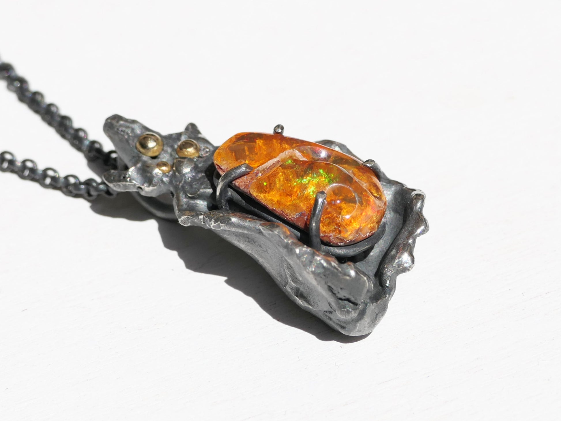 fire opal pendant necklace