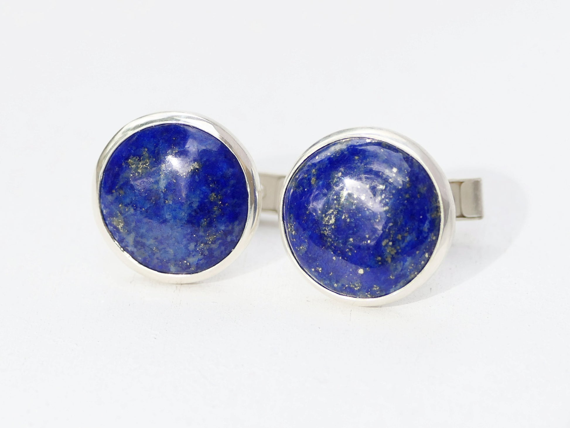 silver cufflinks lapis lazuli cufflinks