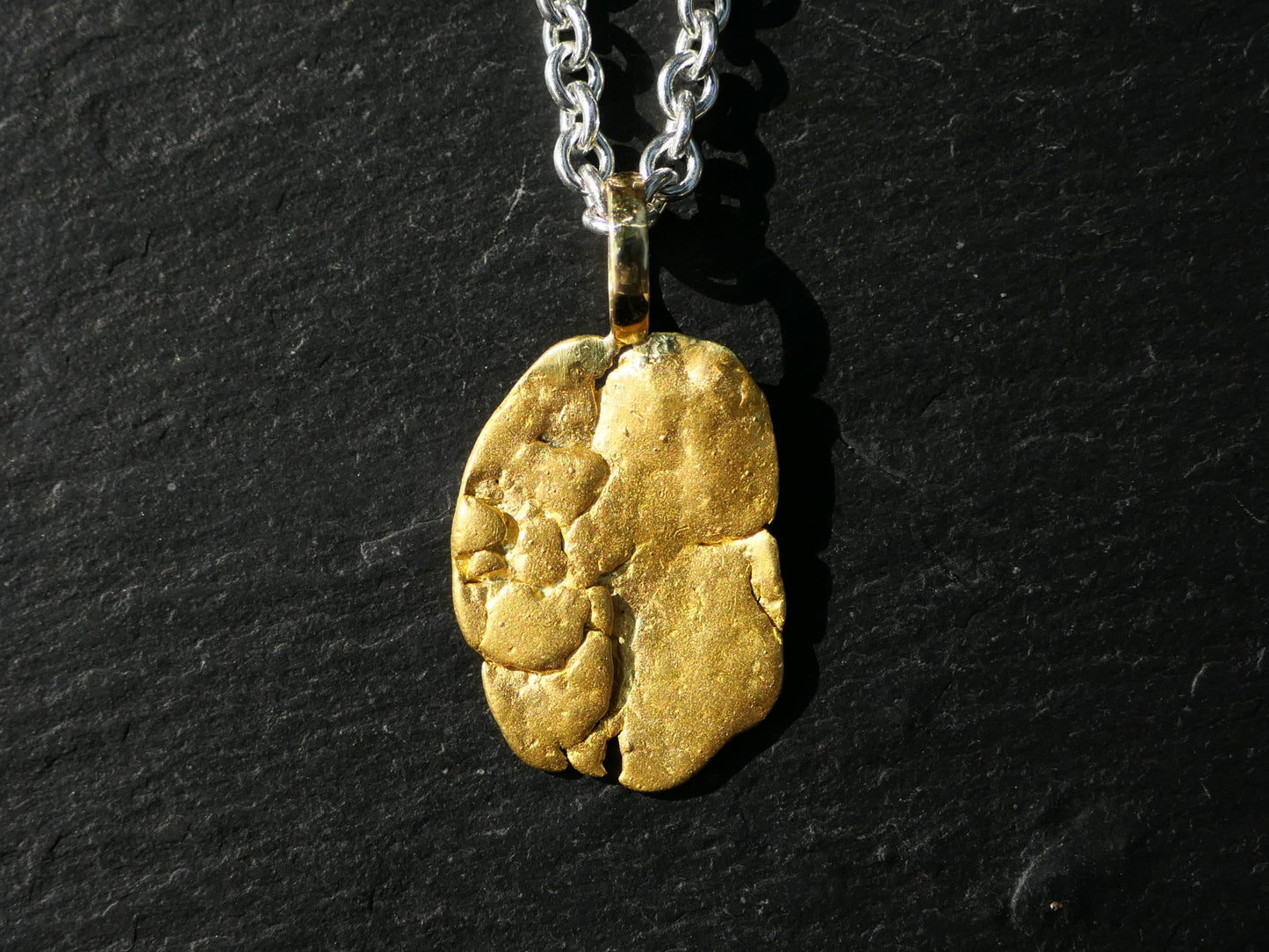 earth-mined gold nugget pendant