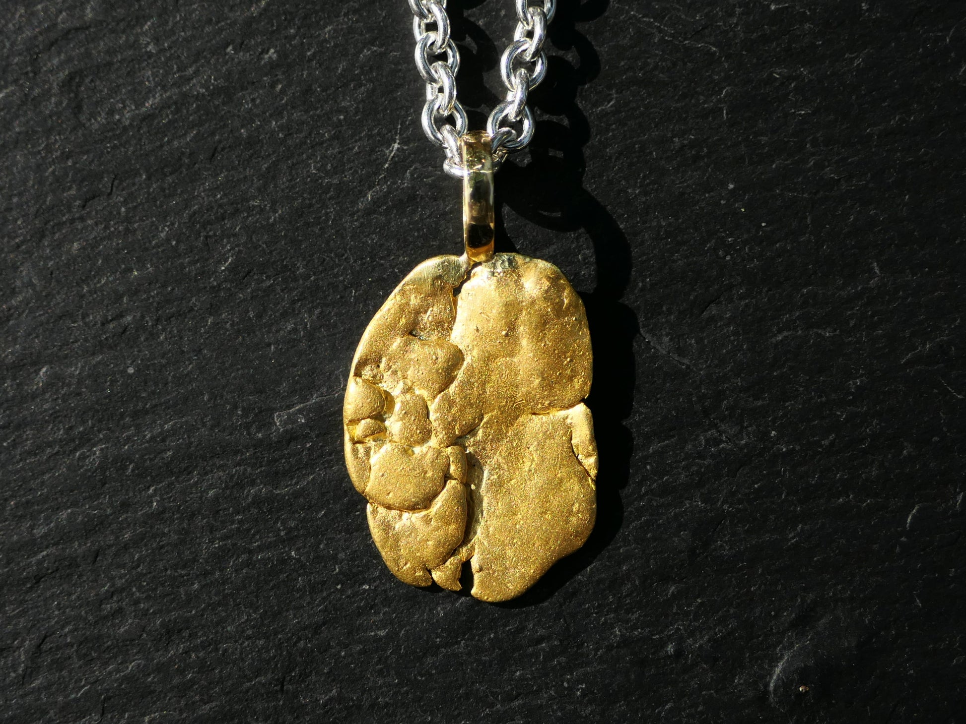 earth-mined gold nugget pendant