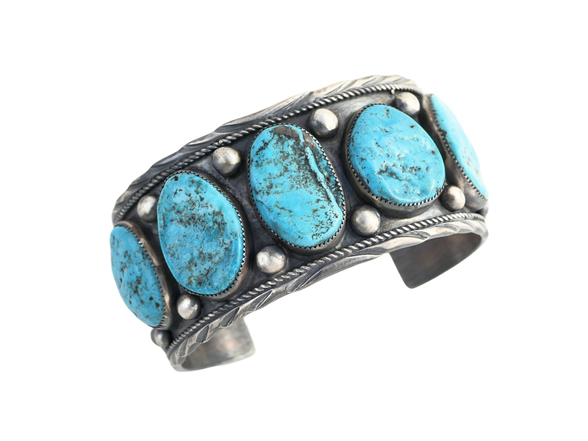 large silver turquoise cuff