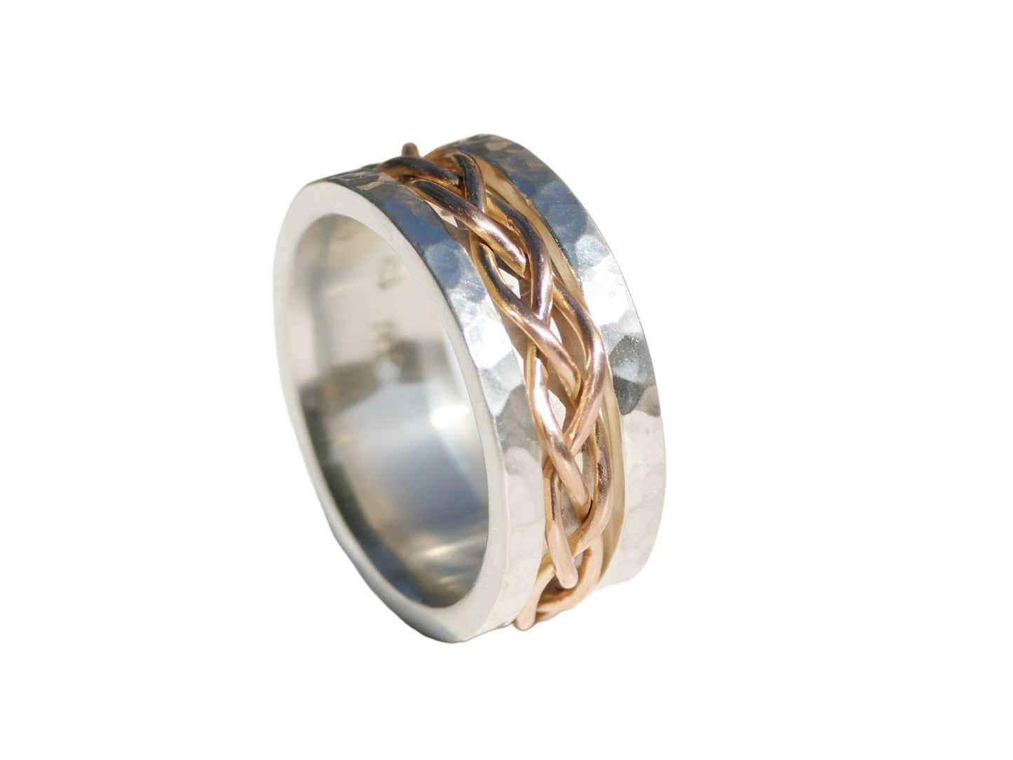 rose gold braided wedding band