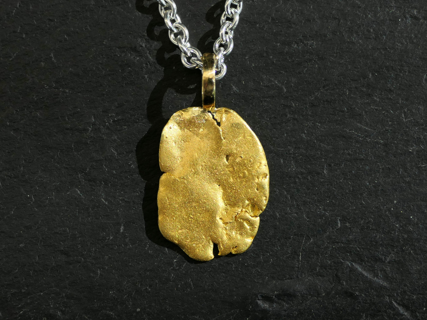 solid gold nugget pendant