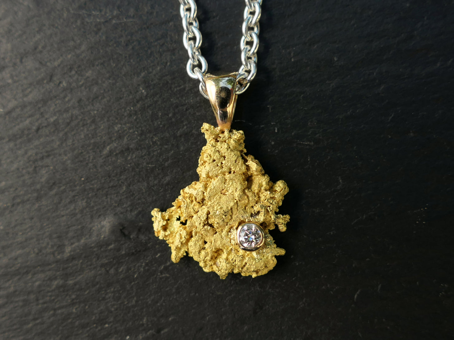 real Alaska gold nugget necklace
