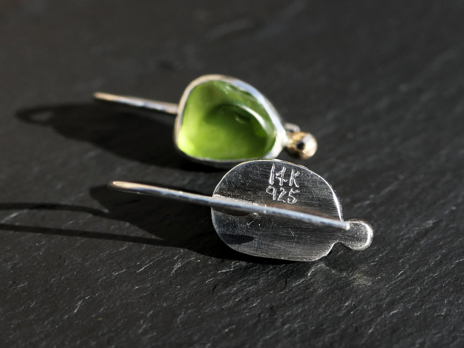 gold peridot earrings