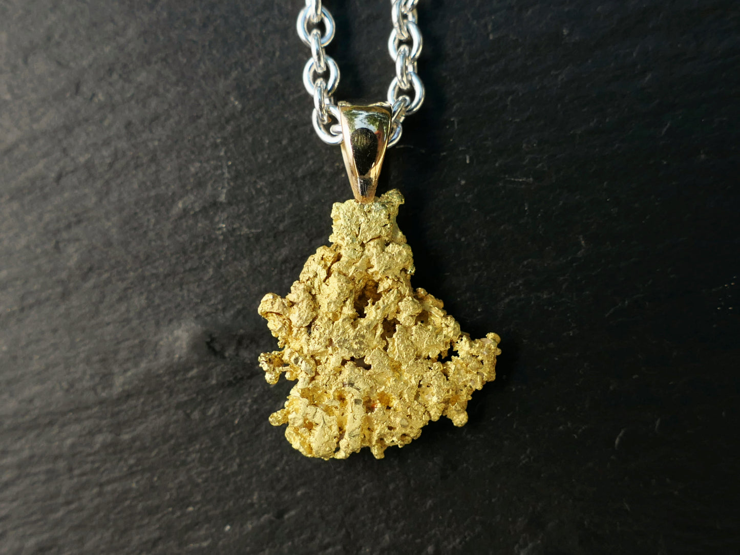authentic Alaska gold nugget necklace