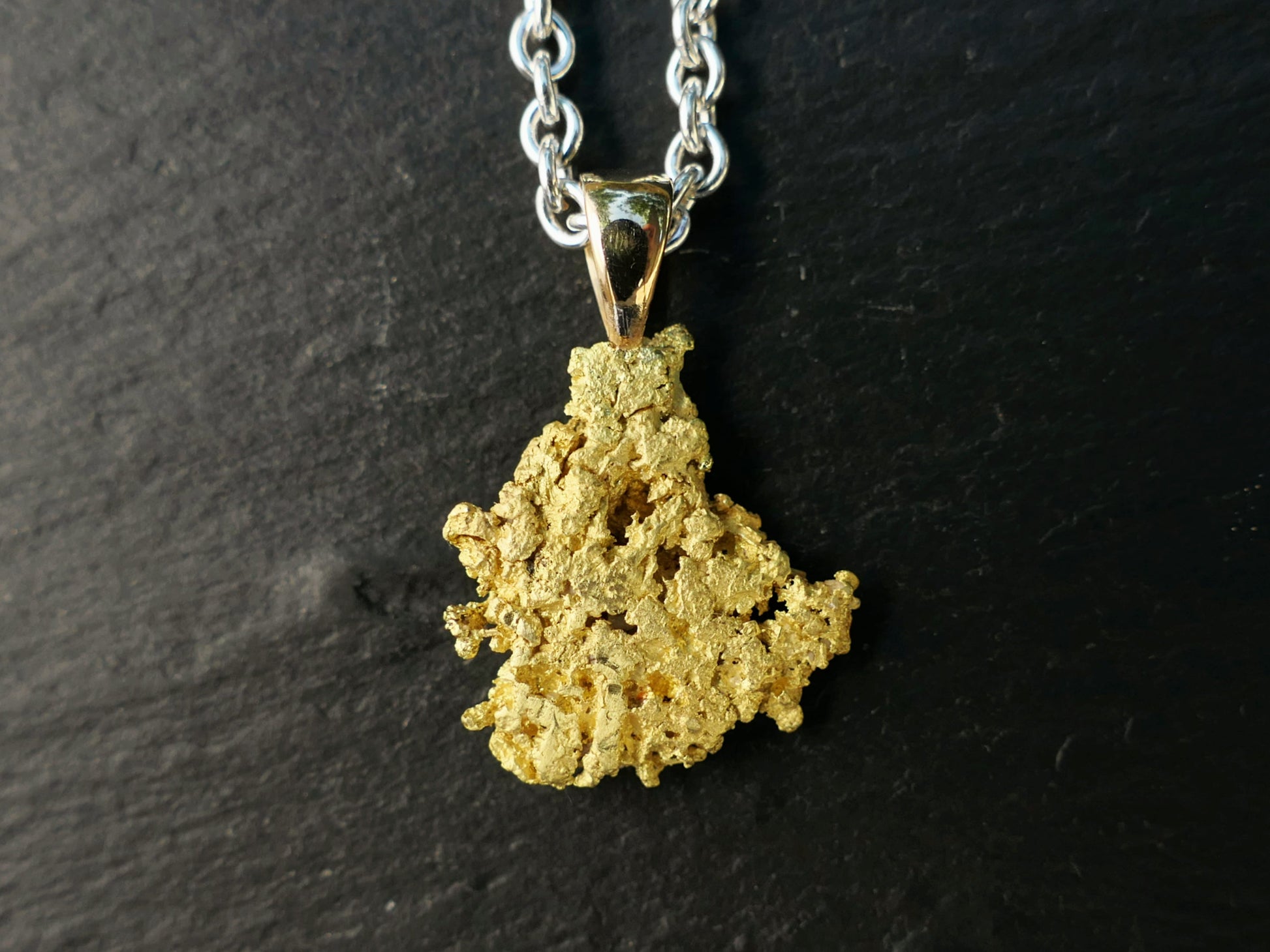 authentic Alaska gold nugget necklace