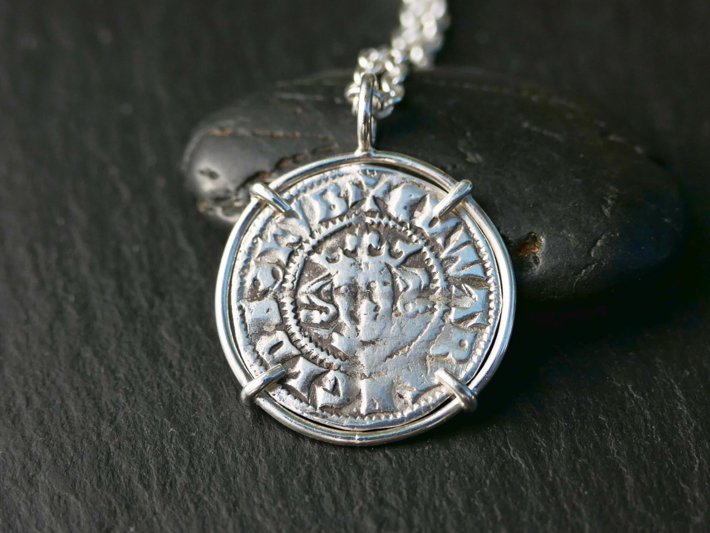 Medieval genuine Edward I coin silver penny pendant charm