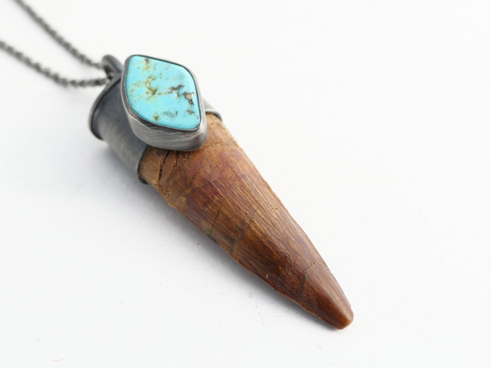 sterling silver Spinosaurus tooth pendant