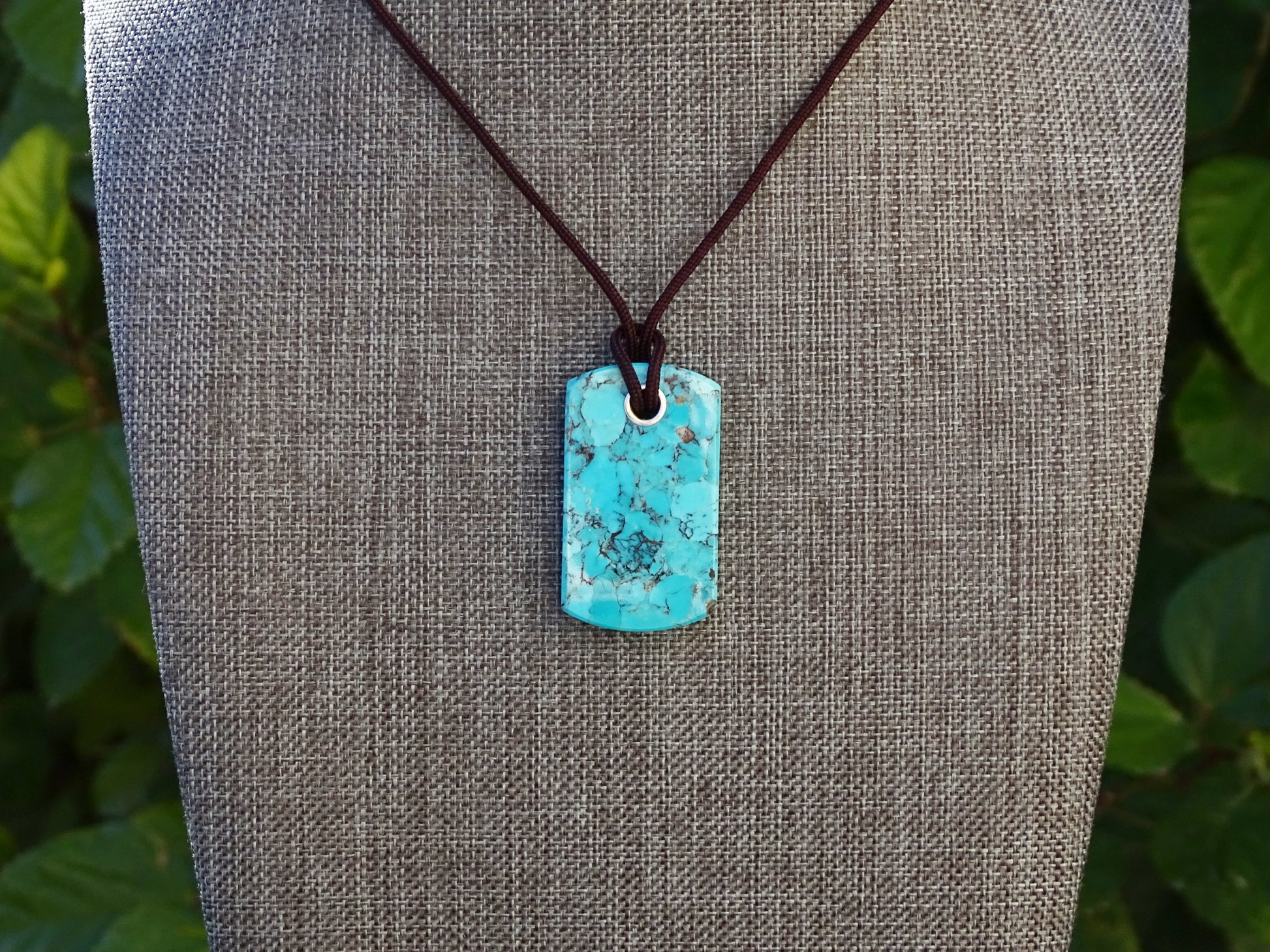 turquoise dog tag necklace