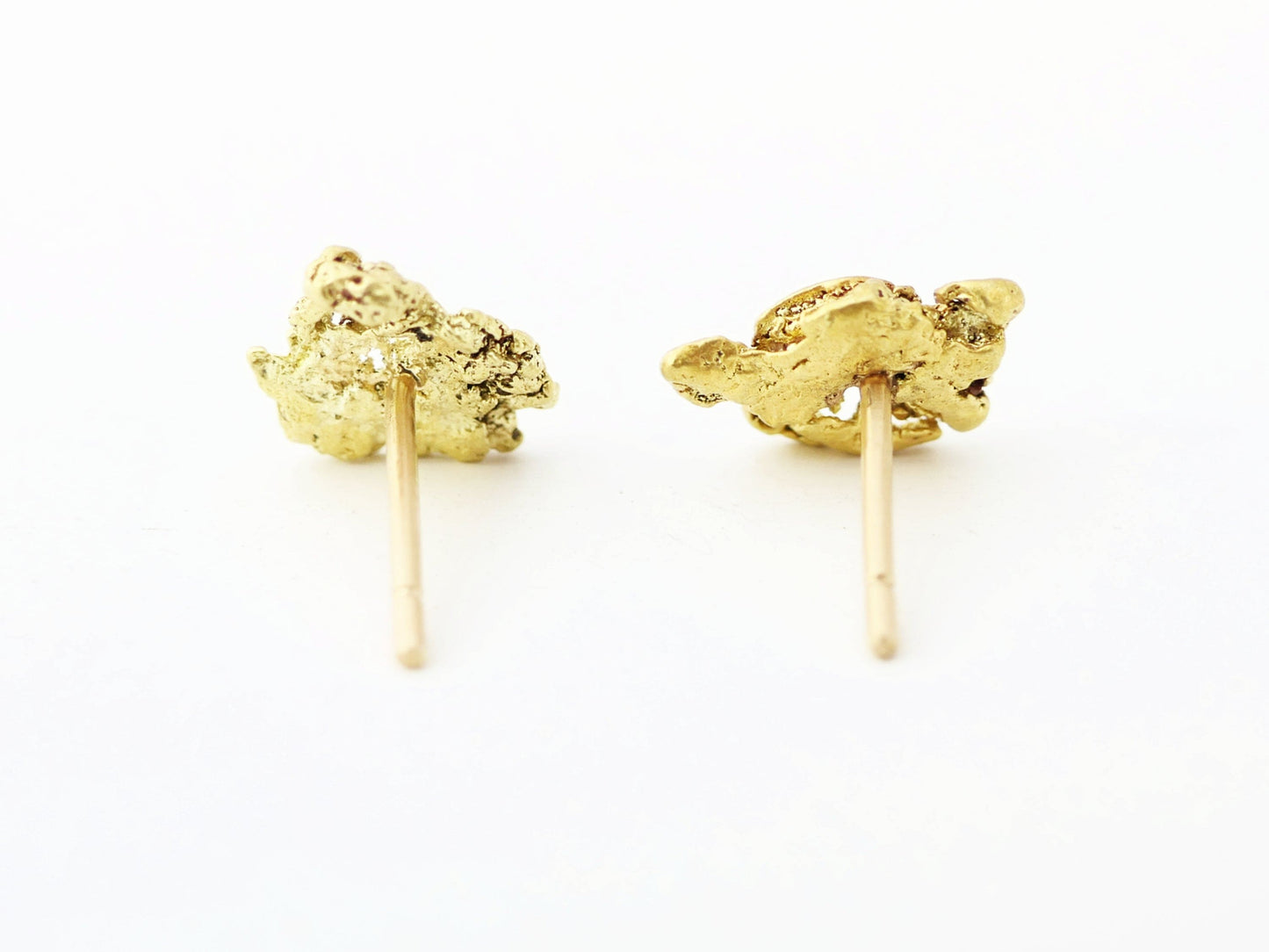 real gold nugget stud earrings