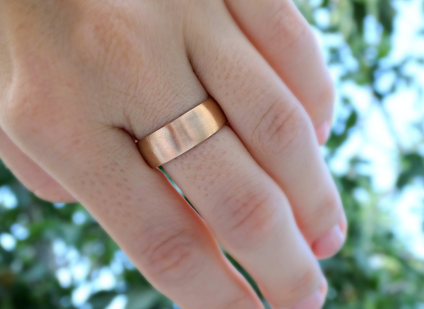domed bronze silver ring