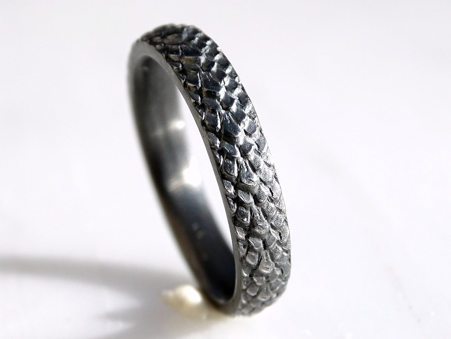 dark silver ring stacking band
