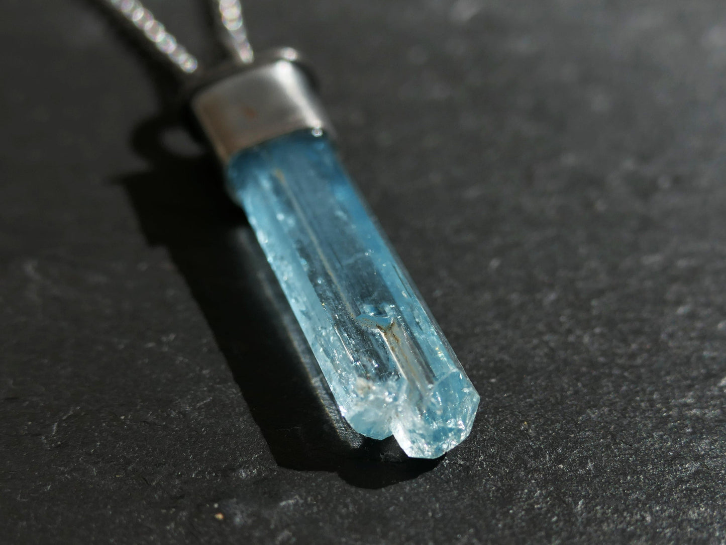 aquamarine crystal pendant