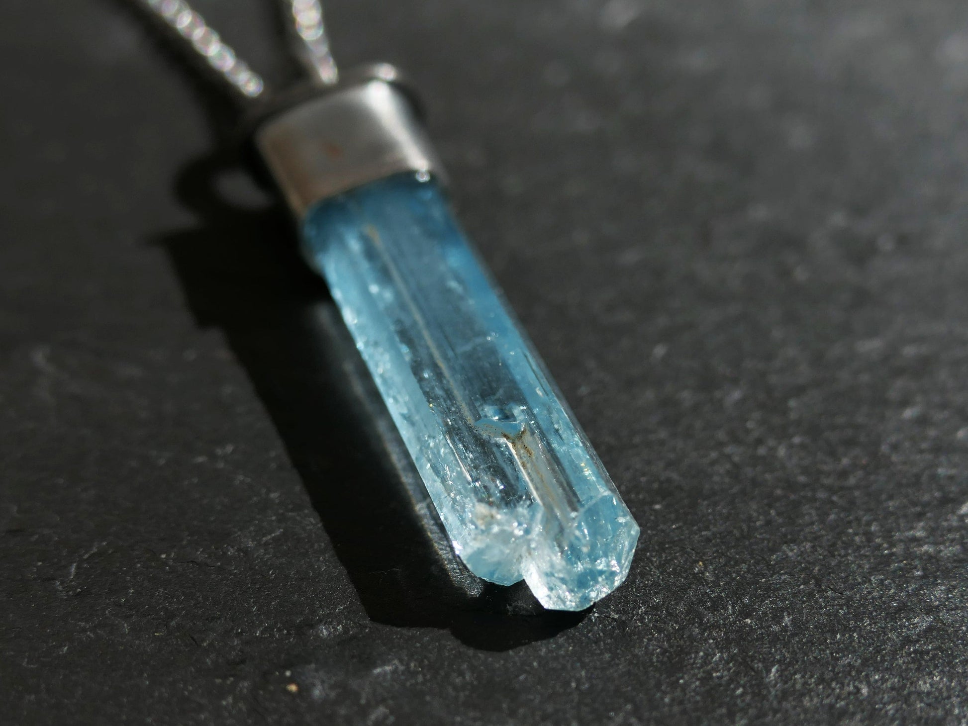 aquamarine crystal pendant