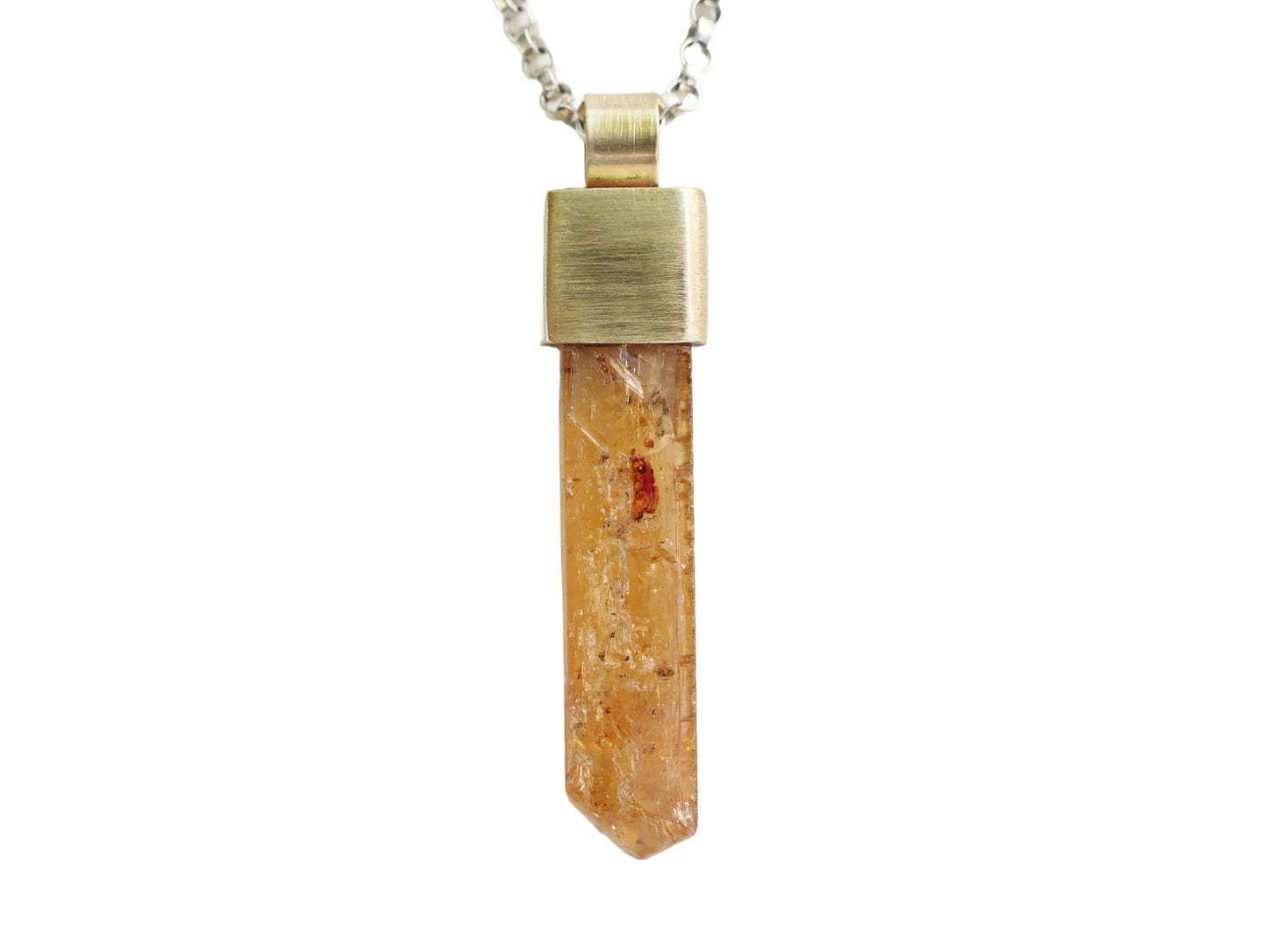 large Imperial Topaz crystal pendant