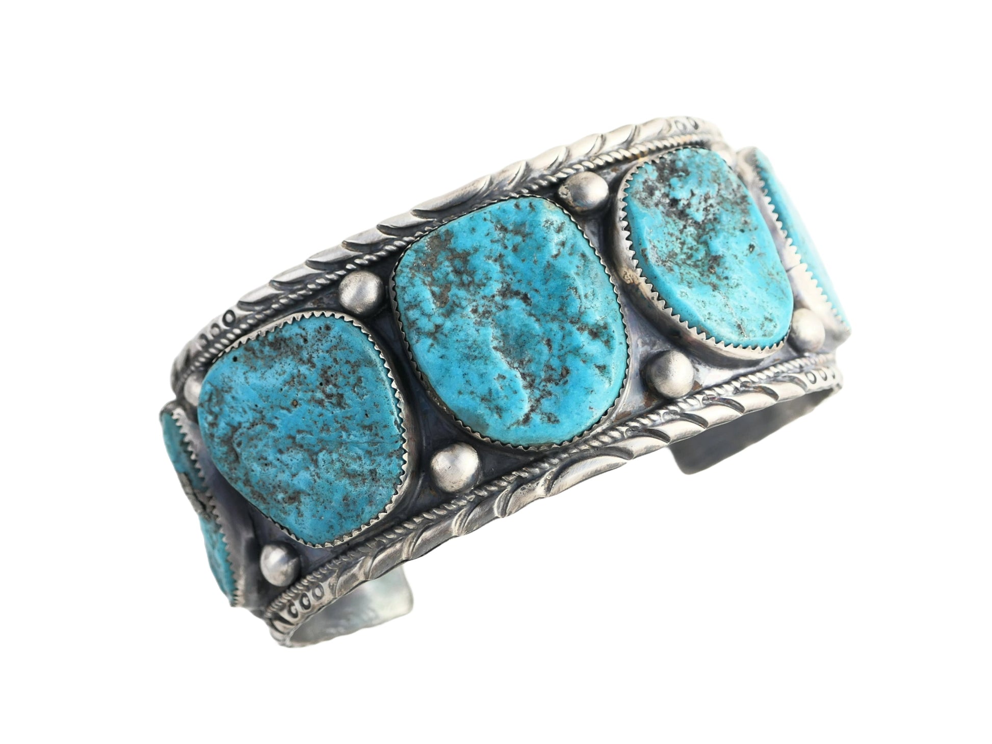 large turquoise cuff bracelet 8 1/4 inch