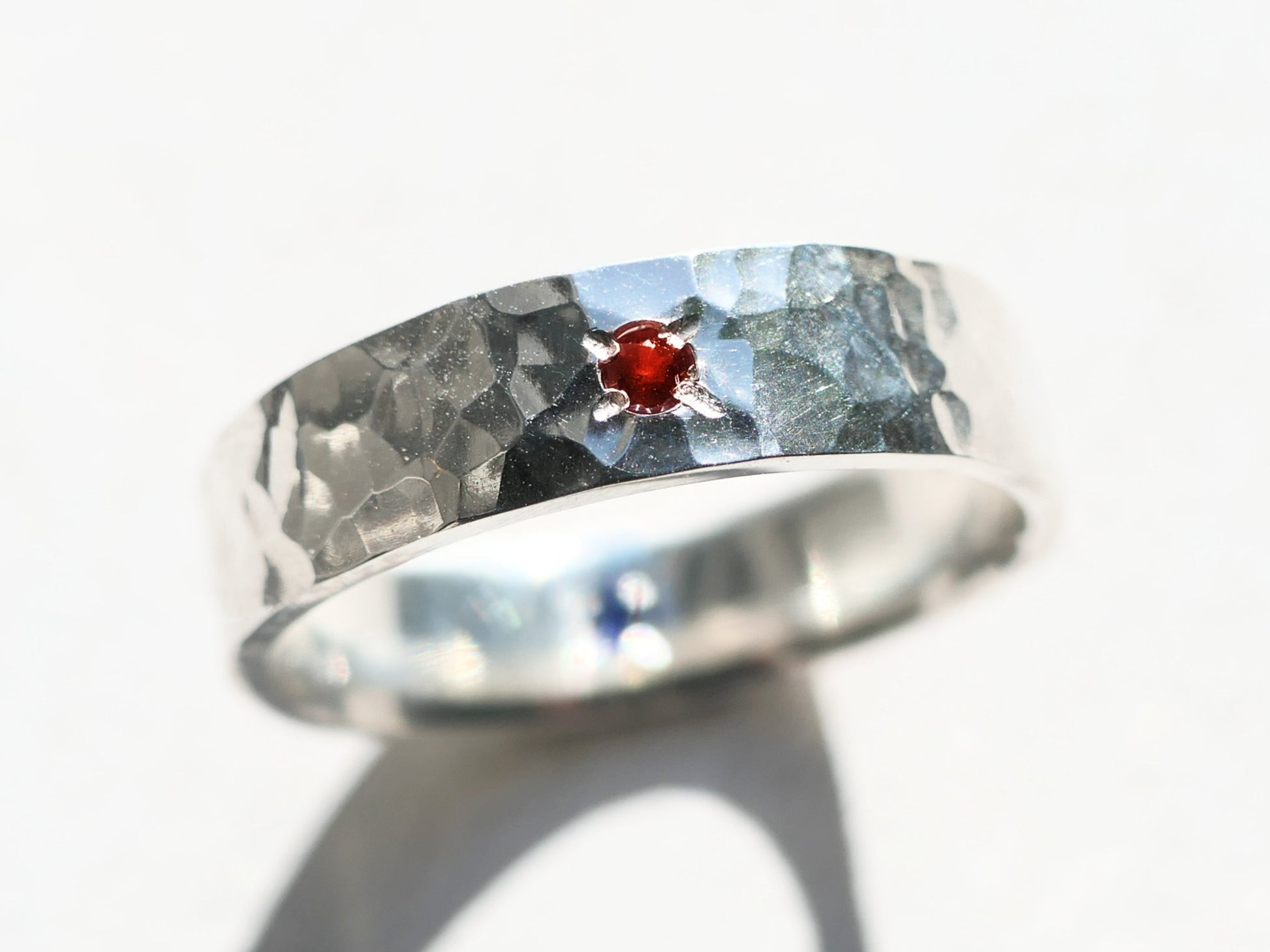 hidden gemstone ring silver