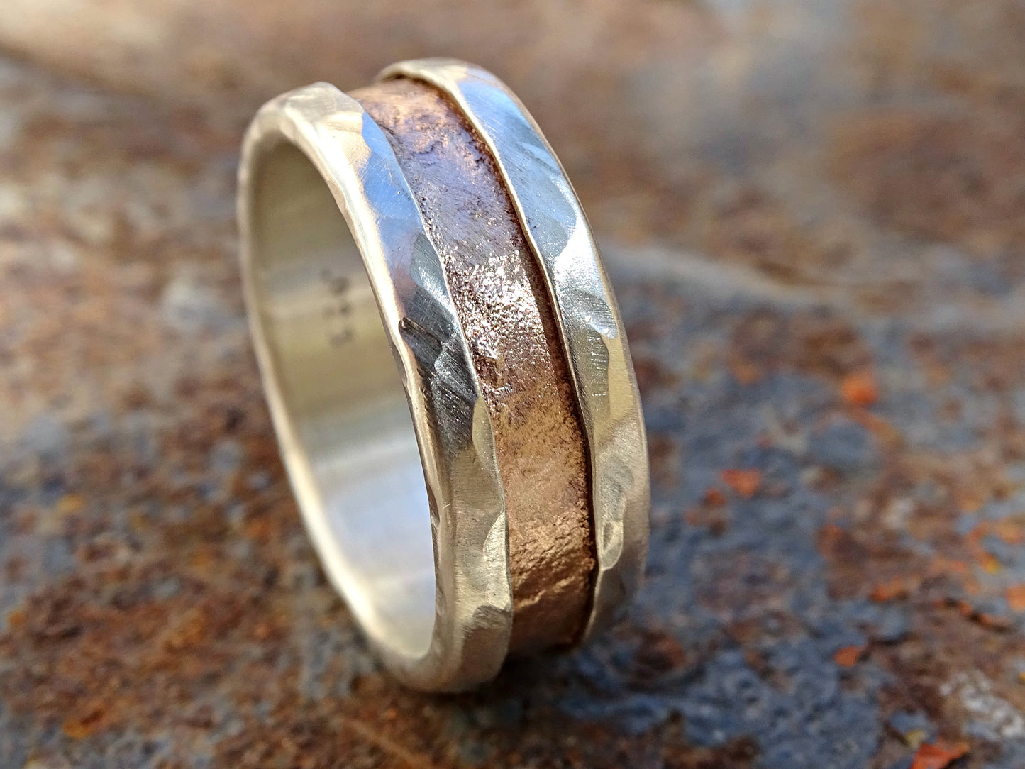 unique men's ring bronze anniversary ring