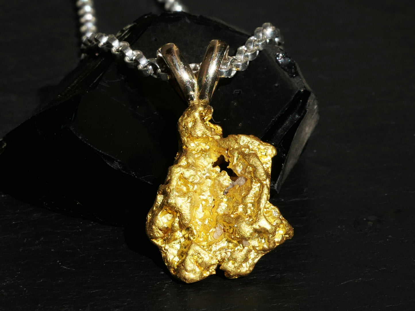 real gold nugget pendant
