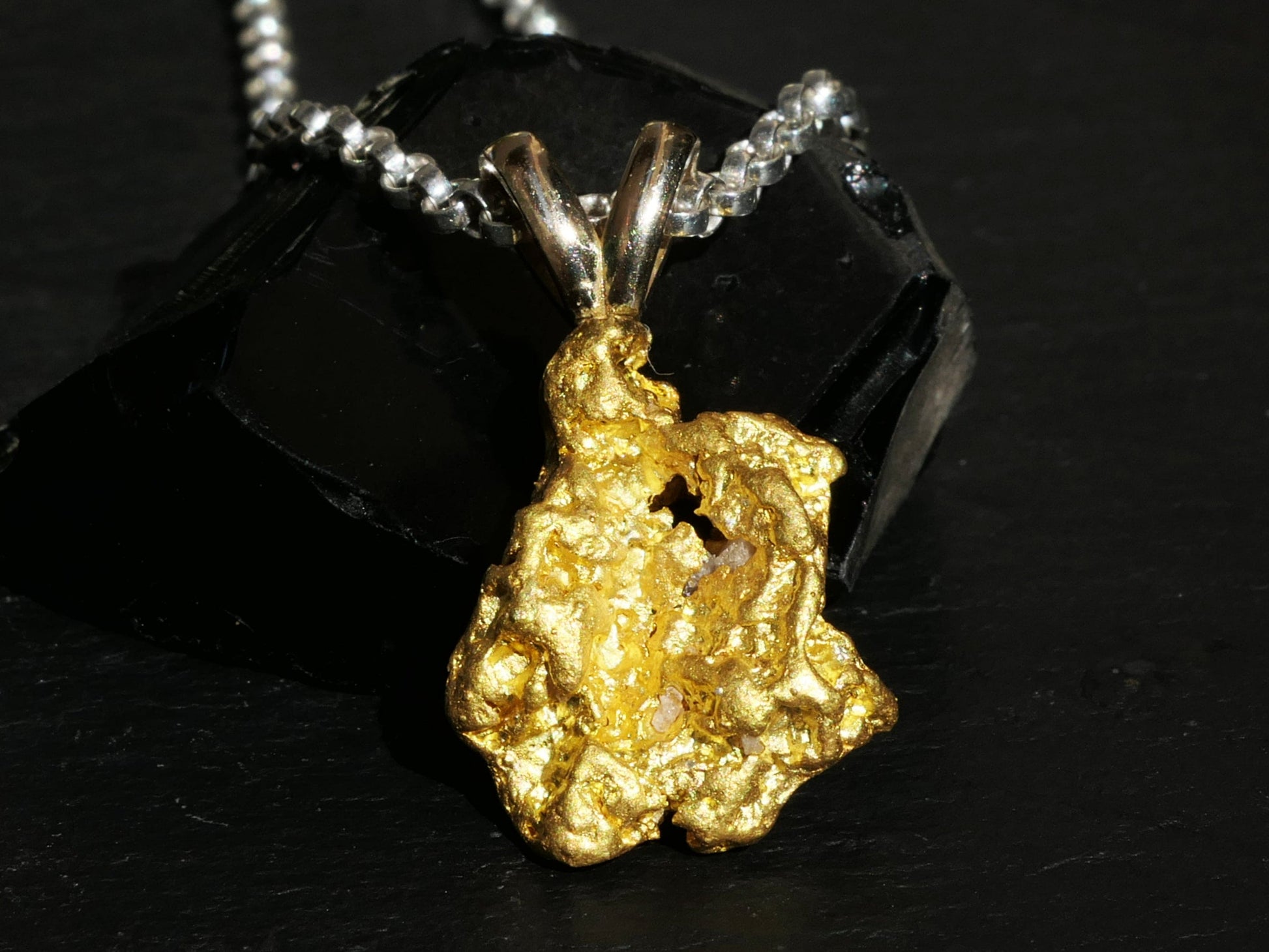 real gold nugget pendant