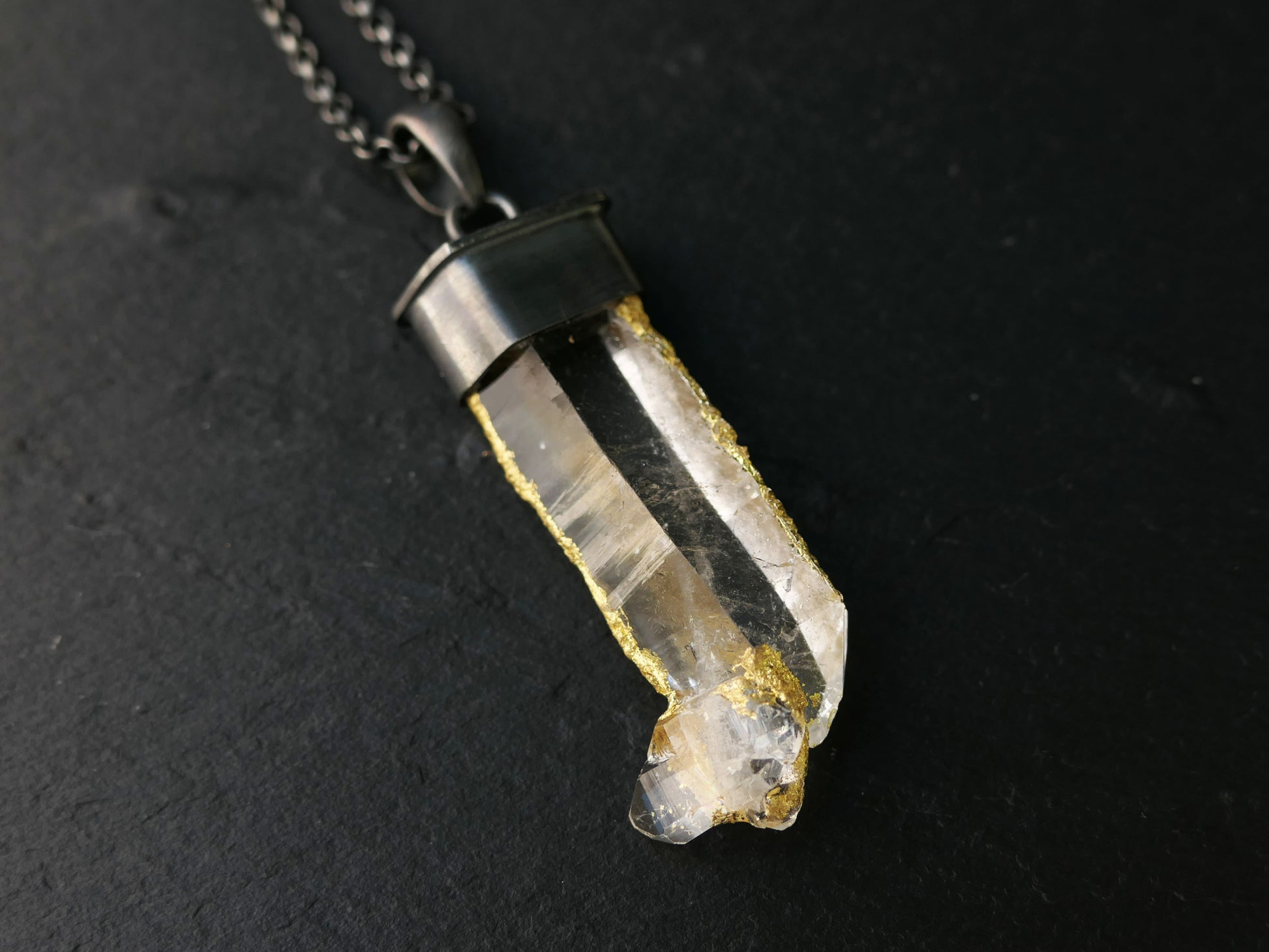 natural quartz crystal necklace pendant