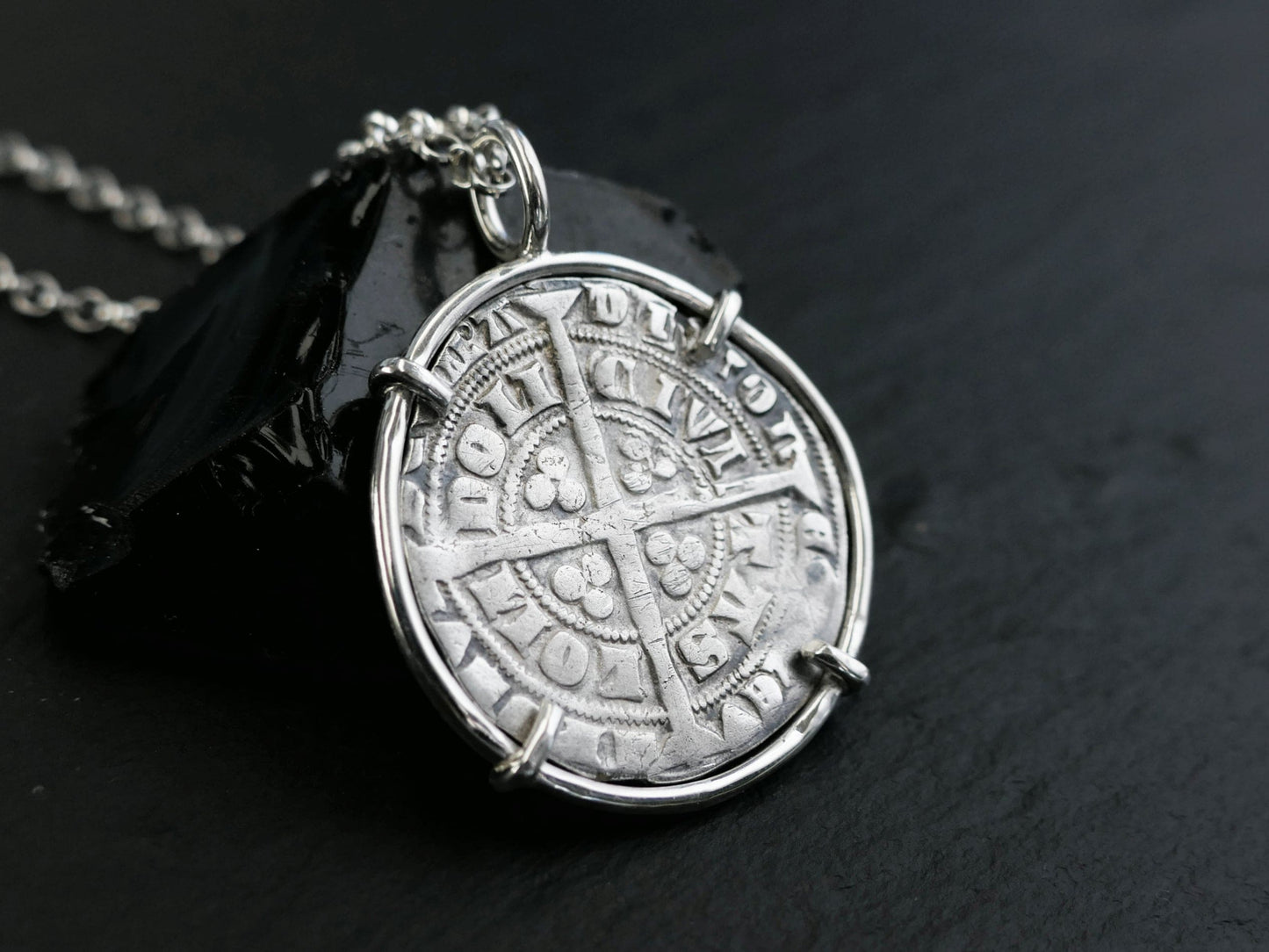 silver groat coin necklace