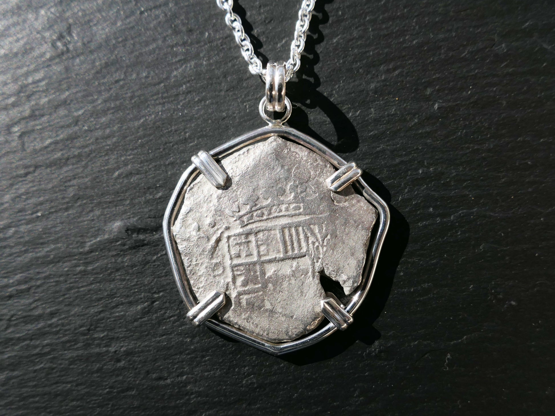 authentic Spanish silver treasure coin