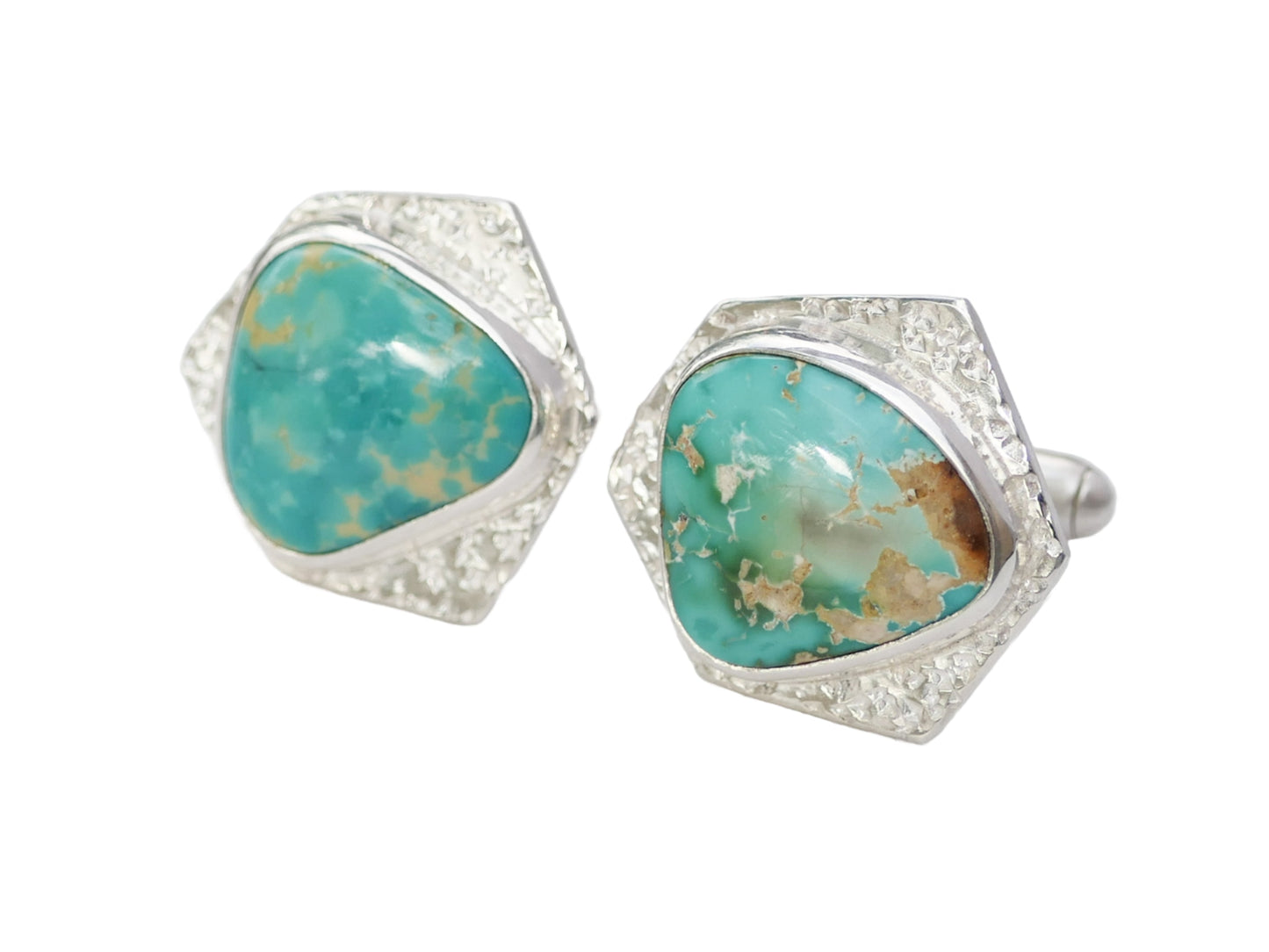 real turquoise cufflinks sterling silver cuff links