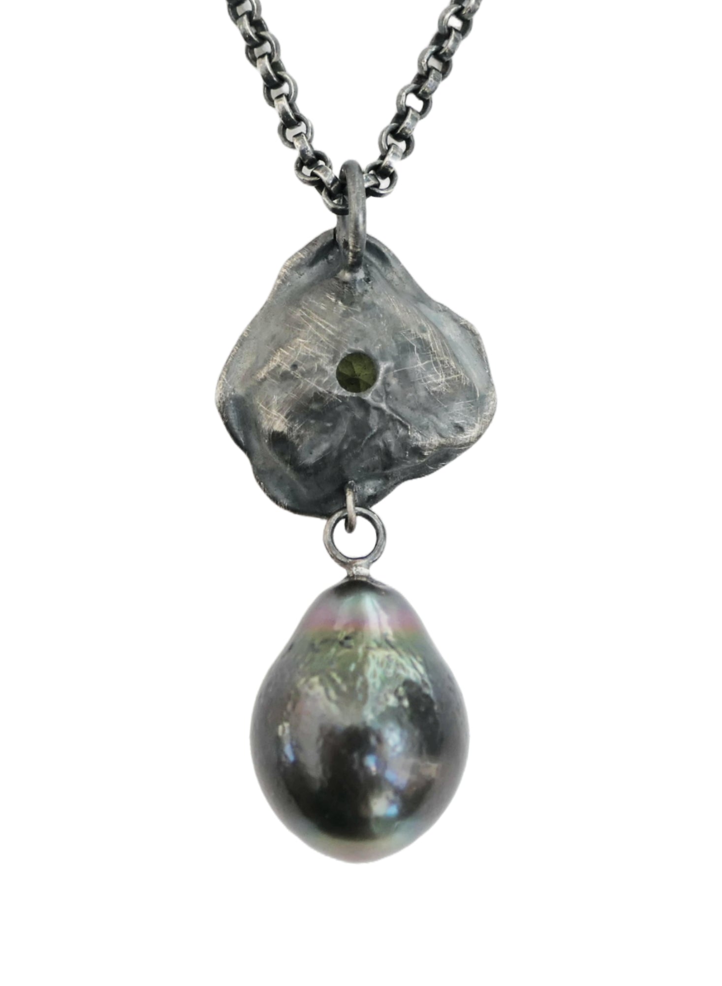 sterling silver peridot pendant