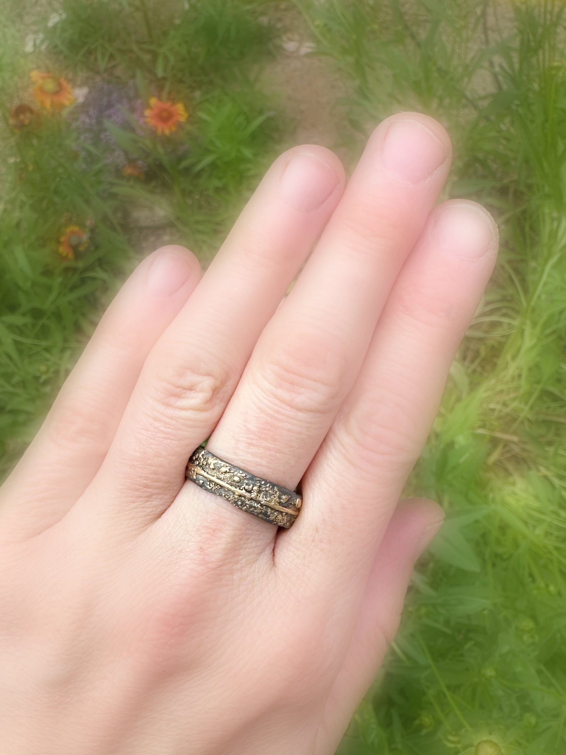 gold silver mens wedding band