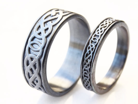 celtic knot rings matching wedding ring set for him and her
