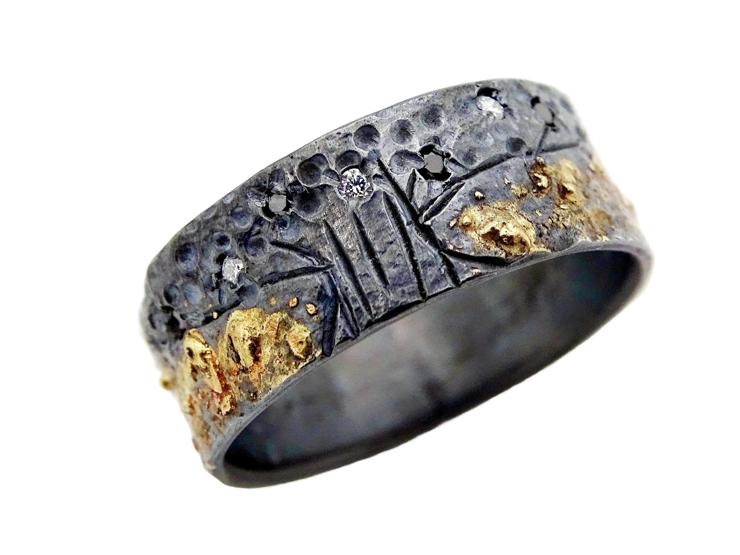 tree of life ring, Yggdrasil ring gold and silver