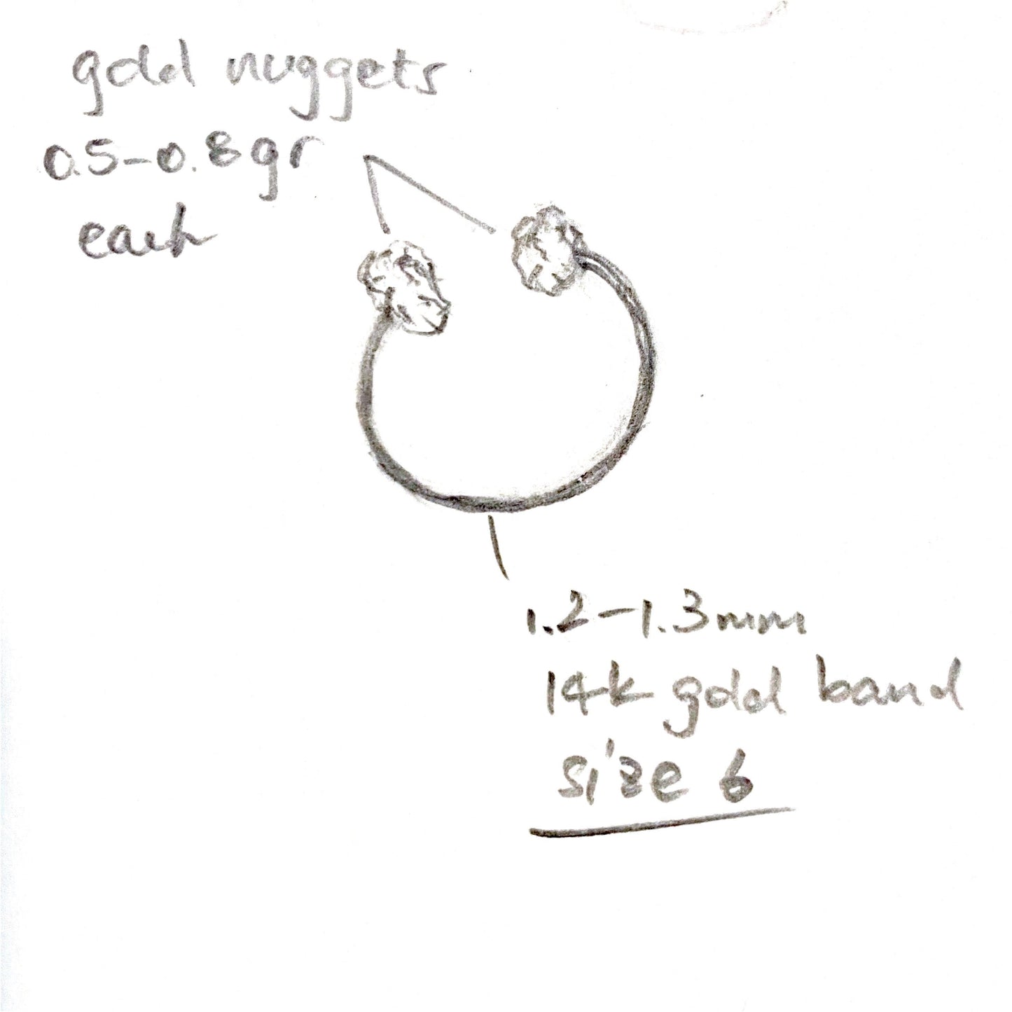 individueller Goldnugget-Ring