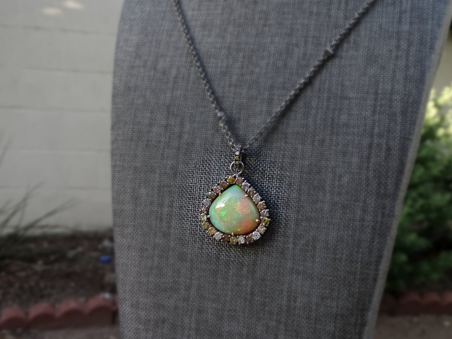 opal diamond necklace