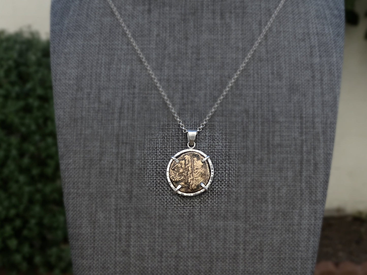 ancient Greek Poseidon coin pendant