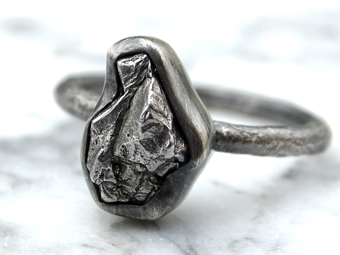 meteorite engagement ring